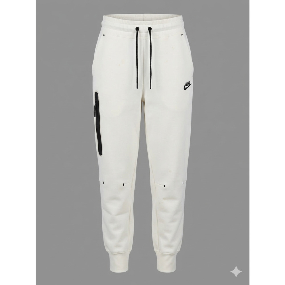 Nike Tech Fleece Joggers Womens Small White Cream Sweatpants Sportswear Tapered